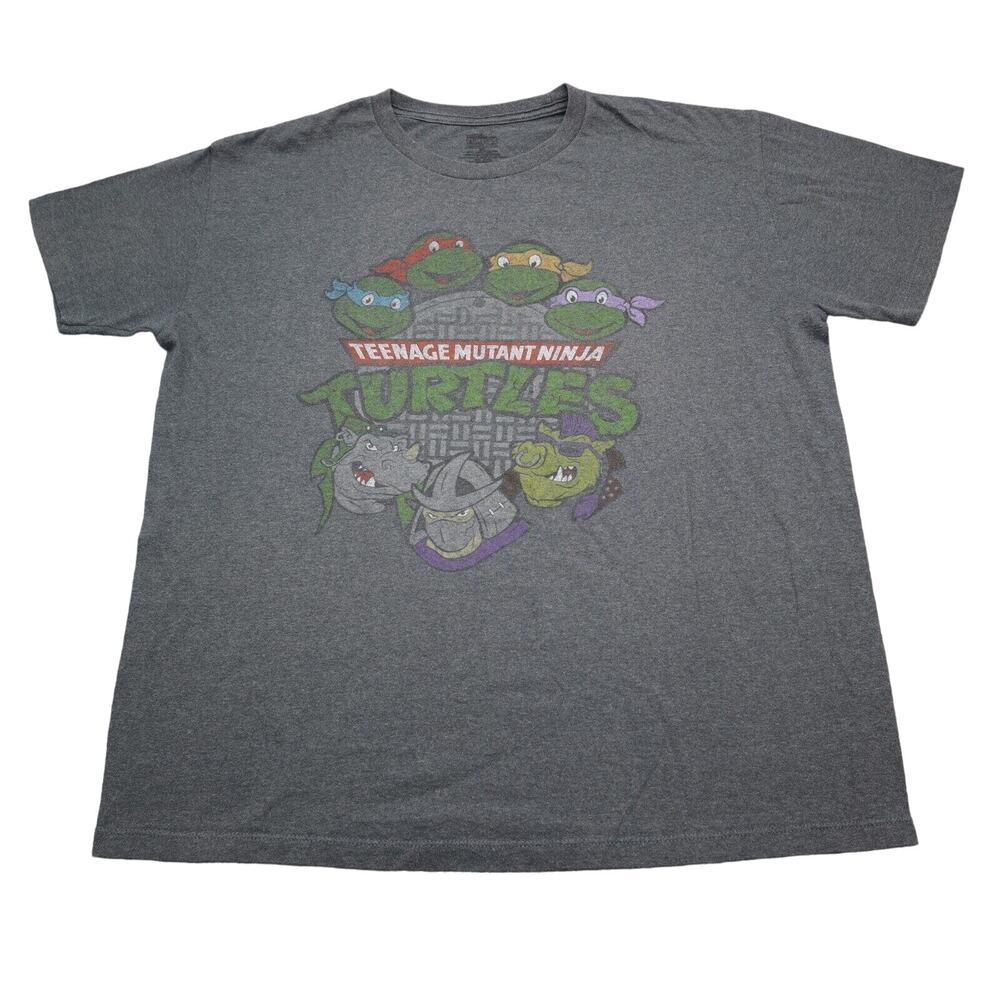 Teenage Mutant Ninja Turtles Shirt Mens XL Gray Crew Neck Short Sleeve Tee